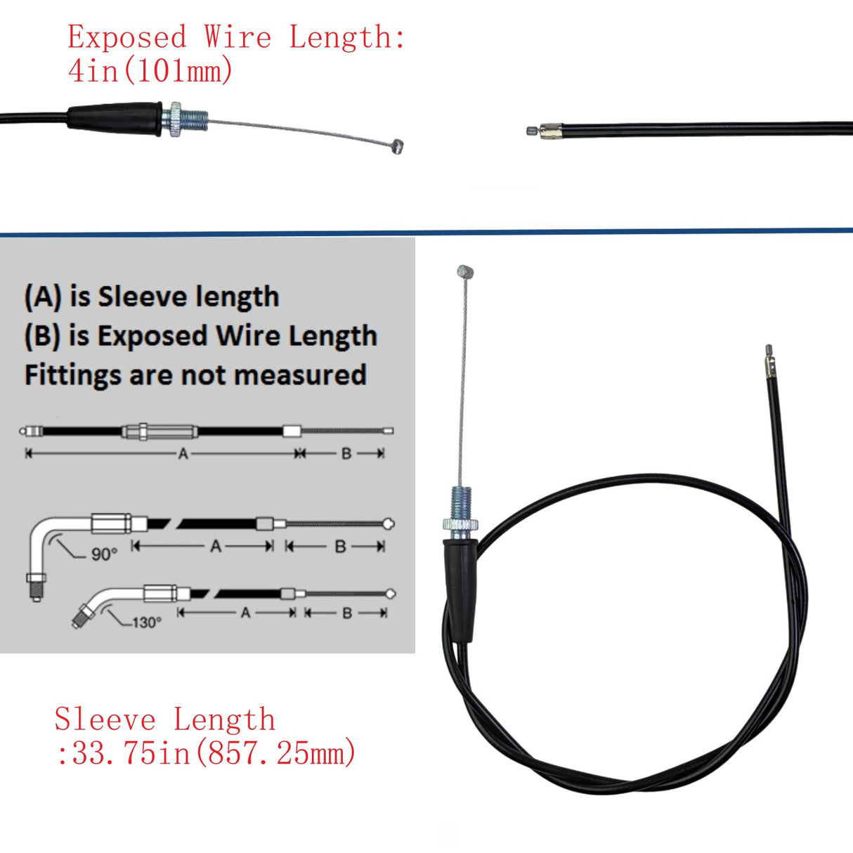 Throttle Cable, Pocket Bike, 2-Stroke