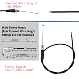 Throttle Cable, Straight, Dirt Bike - Sleeve Length: 33-3/4" - Exposed Wire Length: 4-3/8"