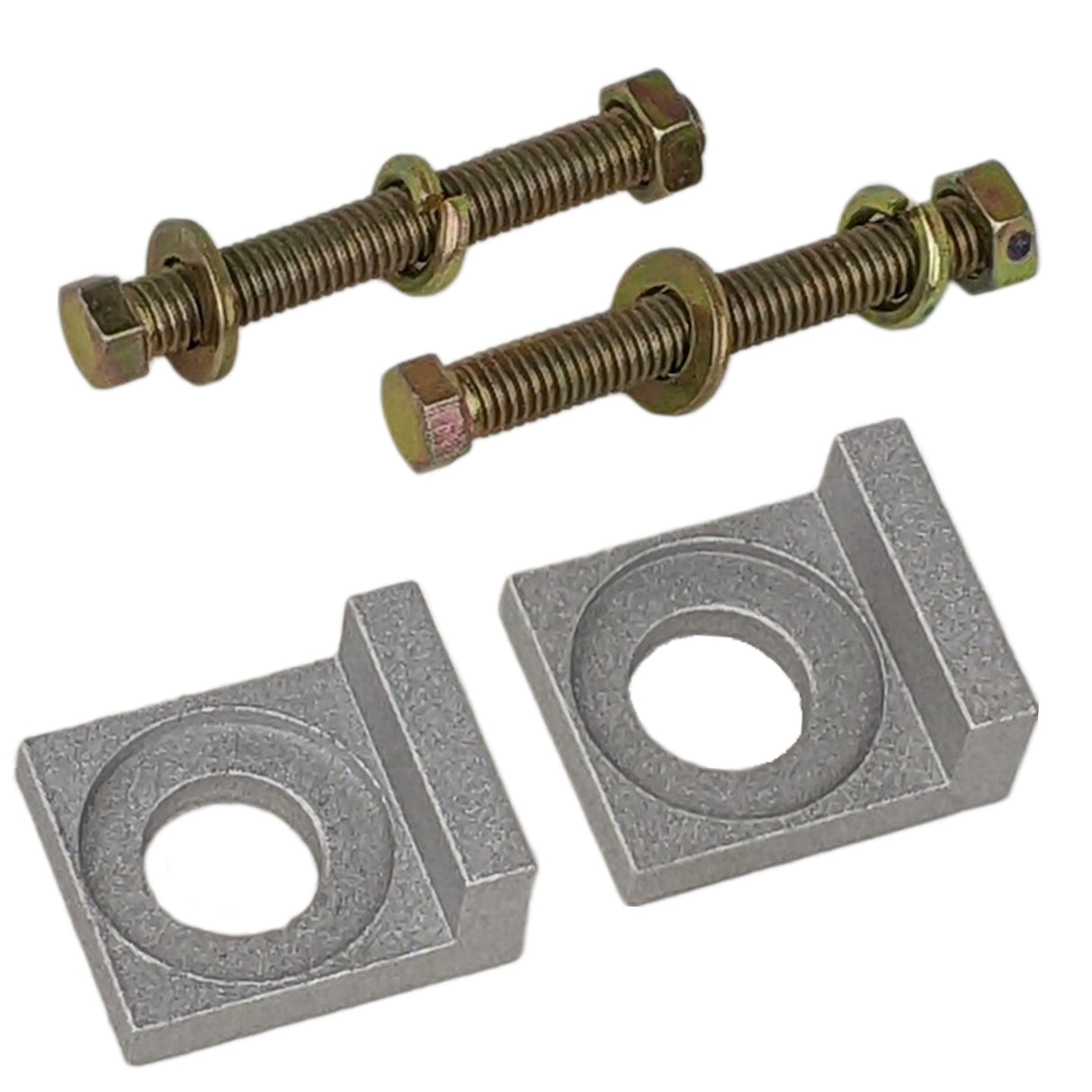 Chain Tensioner Adjuster Block CNC SILVER, 15mm L Block, Wheel,  Dirt Pit Bike 110cc 125cc
