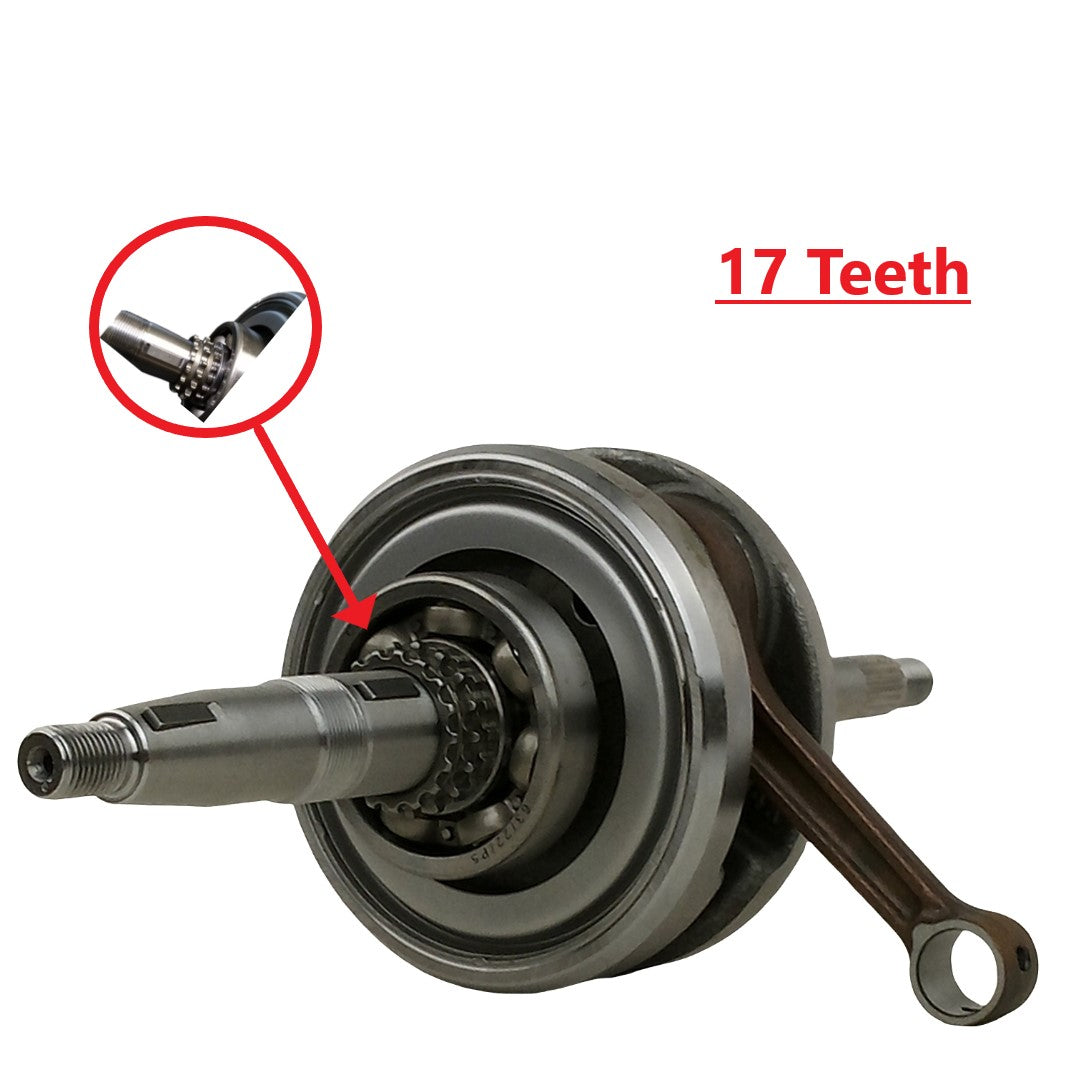 17T Complete Crank Shaft Assembly for 169cc 170cc Dongfang Falcon Raptor Vitacci Spider Go Kart Dune Buggy GY6 161QML