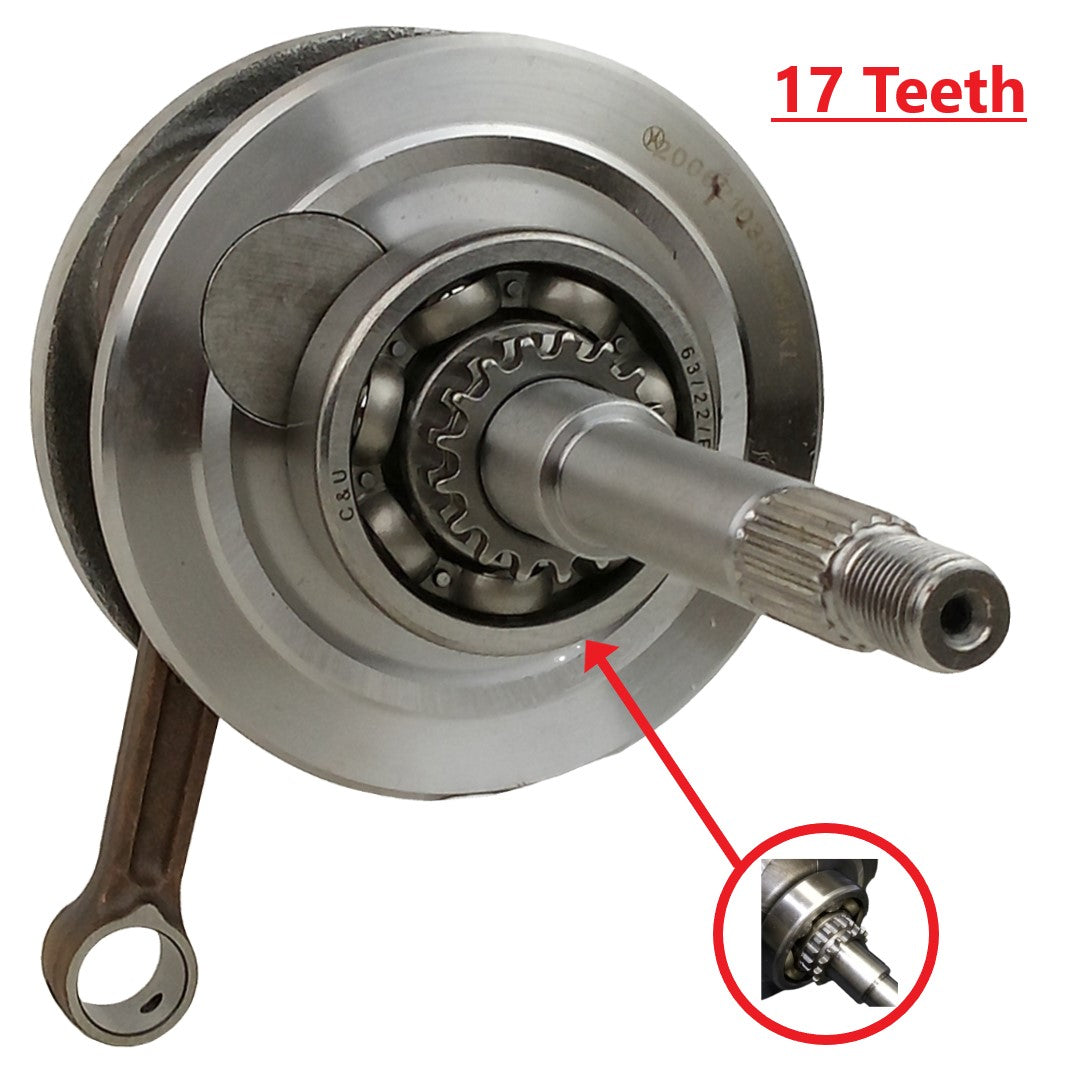 17T Complete Crank Shaft Assembly for 169cc 170cc Dongfang Falcon Raptor Vitacci Spider Go Kart Dune Buggy GY6 161QML