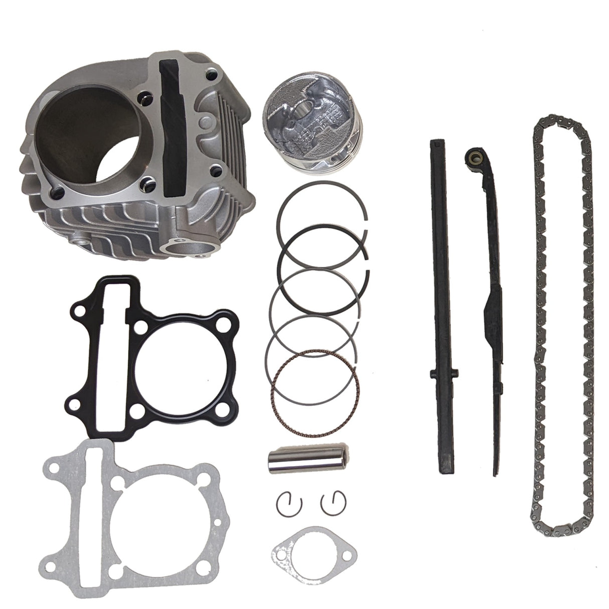 Motorcycle 61mm Big Bore Head Cylinder with Piston Rings for GY6 170cc - 200cc Bikes Engine Motor