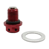 M12 x 1.25 Magnetic Oil Drain Plug for 50cc-232cc GY6 Scooter ATV Dirt Bike Red