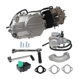 RedCap 125cc 4-Stroke Complete Racing Engine Motor Assembly, Single Cylinder with Air-Cooled Compatible for 125cc 4-speed Manual Clutch Pit Dirt Bike Coolster CRF 1P54FMI, Honda Bikes - (Silver)