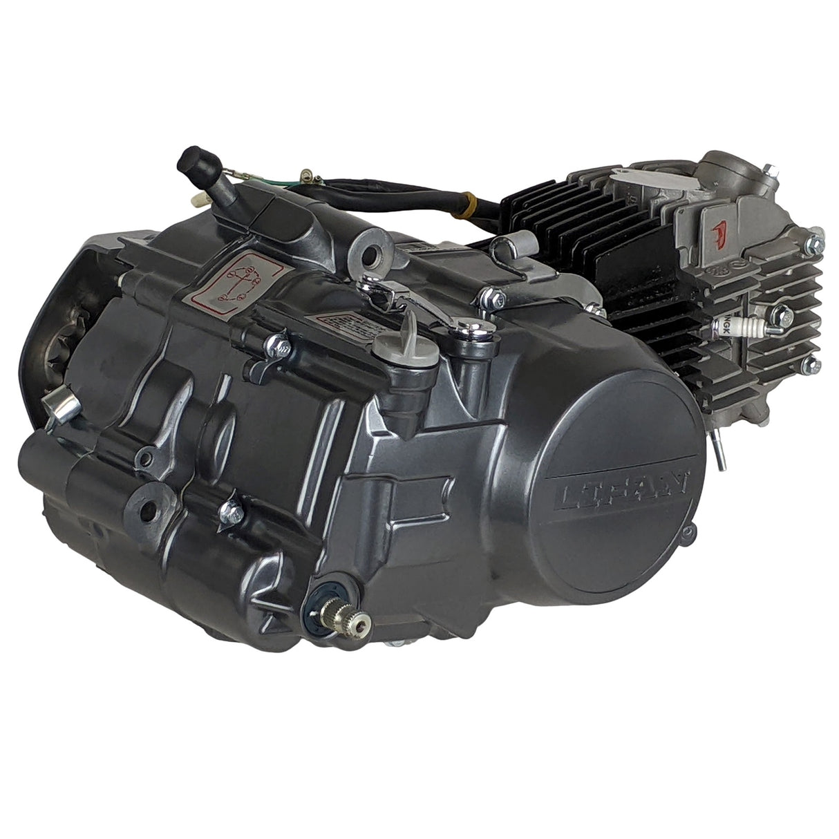 RedCap Lifan 140cc 4-Stroke Racing Engine Motor Kit, Single Cylinder Horizontal Oil-Cooled Kick Start, Compatible for XR50, XR70, CRF50, CRF70, ATC70, SDG, SSR, Dirt Bike, Pit Bike (Midnight Silver)