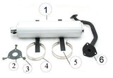 150 cc high flow scooter muffler/exhaust..- SILVER