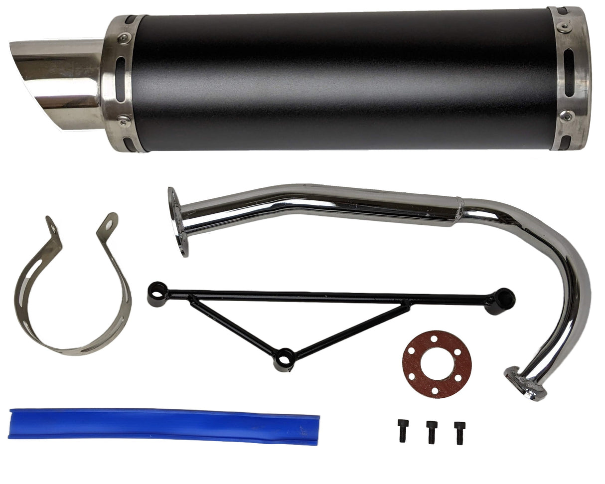 50cc High Flow Scooter Muffler/Exhaust - BLACK