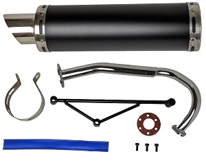 50cc High Flow Scooter Muffler/Exhaust - BLACK