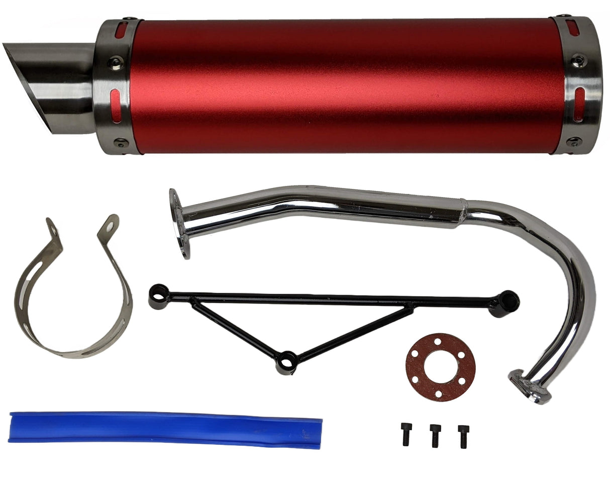 50 cc high flow scooter muffler/exhaust..- RED