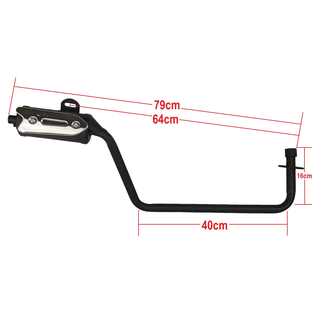 RedCap High Performance Exhaust Muffler Silencer Full System Assembly- Compatible with Rider 125 - Version CY125ATV-1, Cougar Vitacci Rider and Various Models - Black