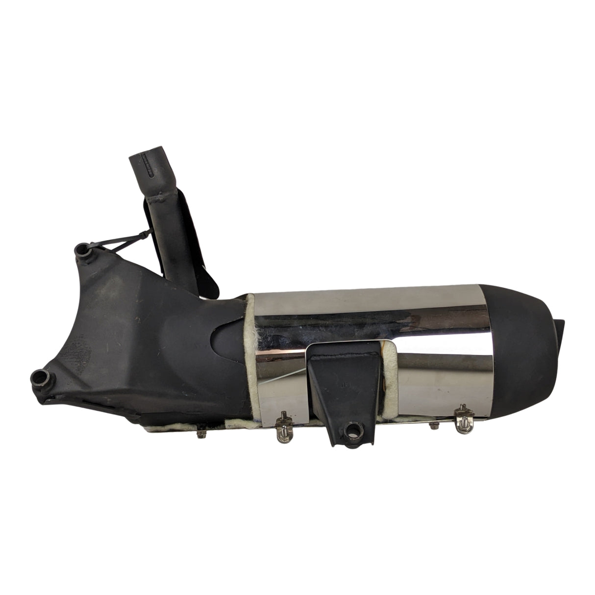RedCap High Performance Exhaust Muffler Silencer Includes chrome decorative cover, clamp Assembly - Upgrade for Jonway YY250T, Magnum 250cc GY6 250cc Scooter