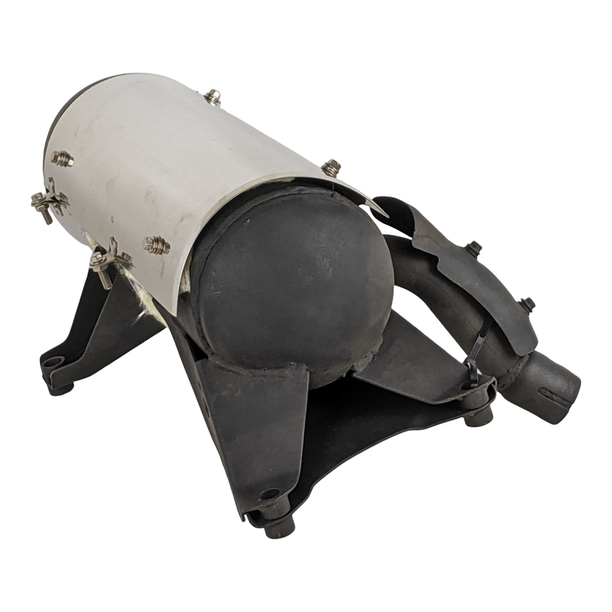 RedCap High Performance Exhaust Muffler Silencer Includes chrome decorative cover, clamp Assembly - Upgrade for Jonway YY250T, Magnum 250cc GY6 250cc Scooter