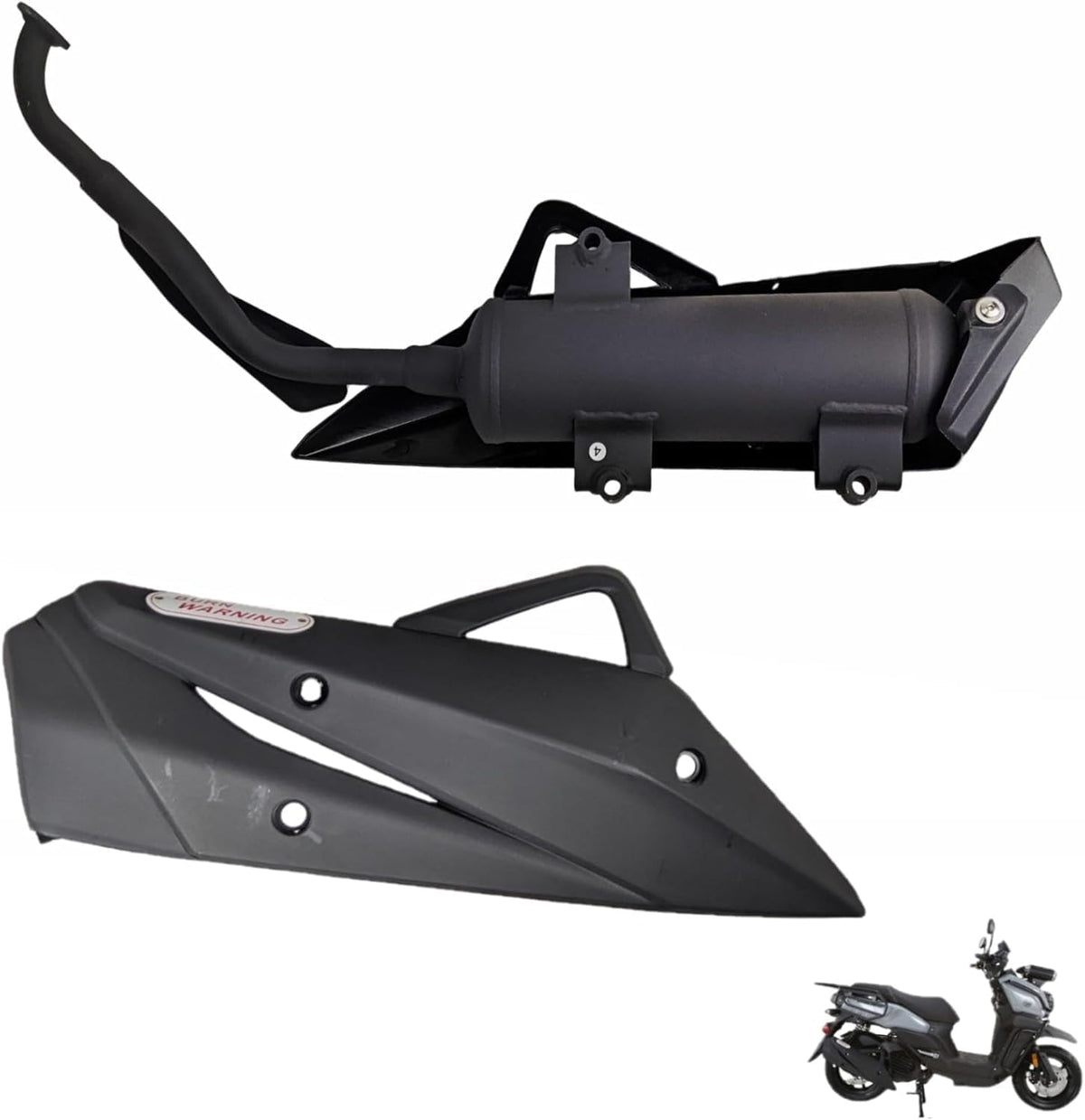 Muffler and Heat Shield Assembly for Gator Tank 200cc Carbureted GY6 Scooters