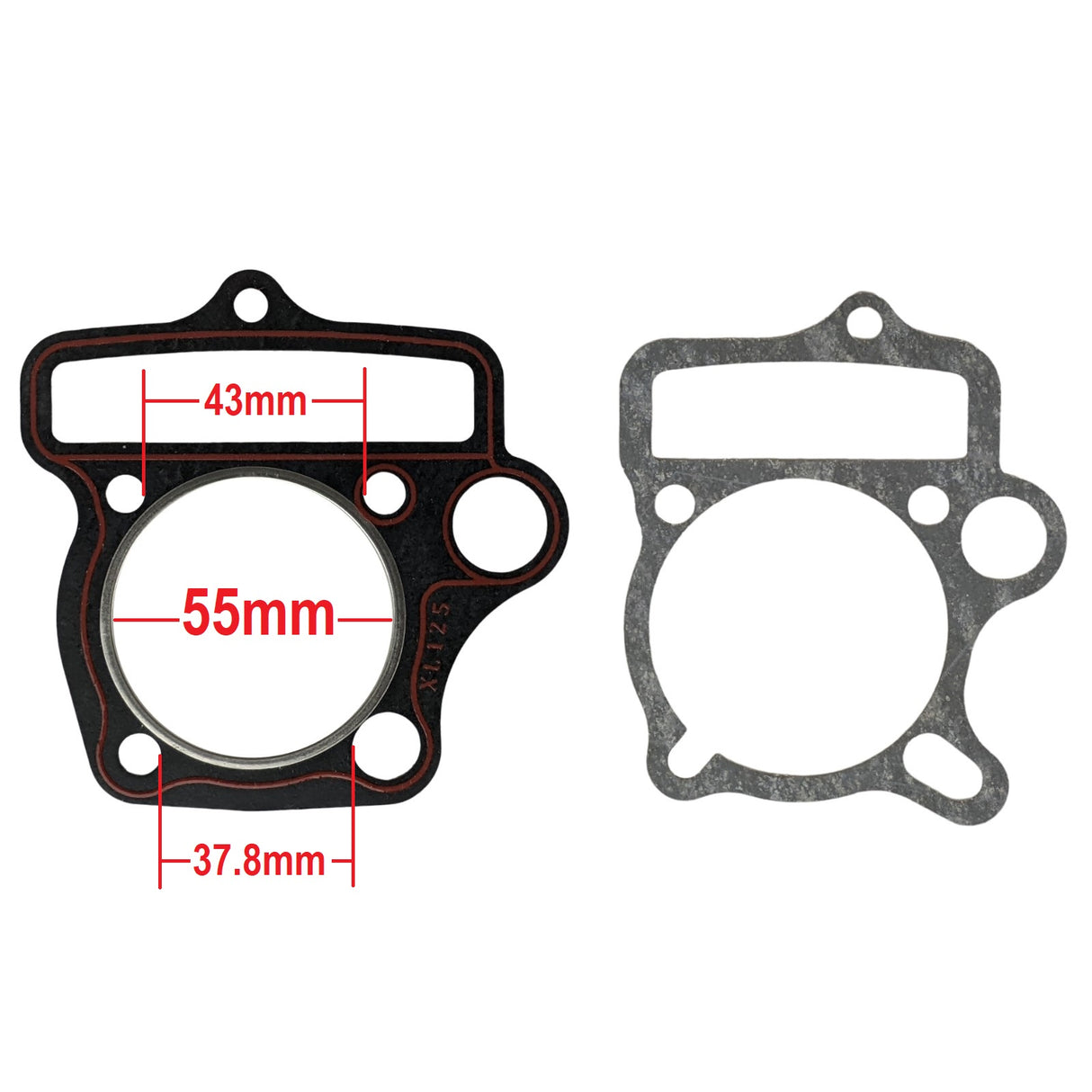 Cylinder Head Gasket Set for 4 Stroke Horizontal Engines 125cc ATVs with Oblong Hole (55mm)