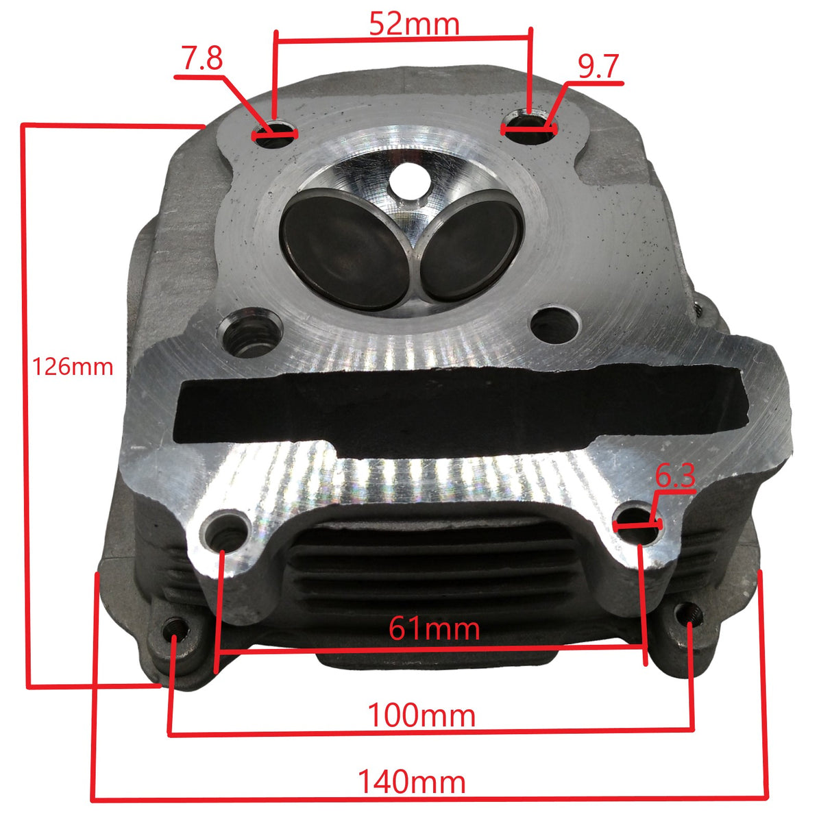 52mm Big Bore EGR Cylinder Head Assembly for GY6 150cc Compatible with TaoTao Roketa