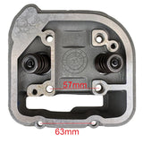 61mm Big Bore Cylinder Head Assembly GY6 169cc 200cc 57mm Stud Spacing Type K-Block 2-Bolt Valve cover