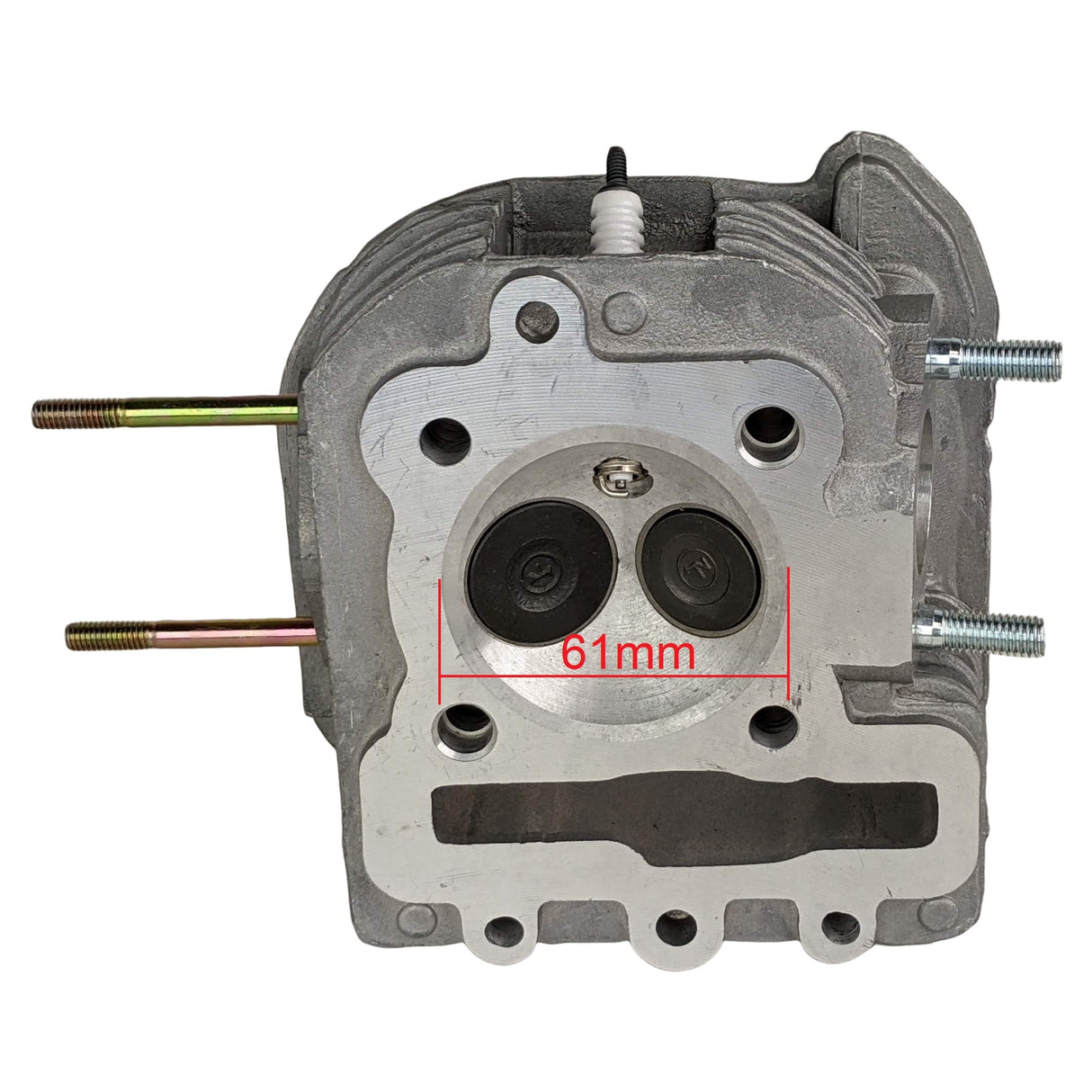 61mm Big Bore Cylinder Head Assembly GY6 169cc 200cc 57mm Stud Spacing Type K-Block 2-Bolt Valve cover