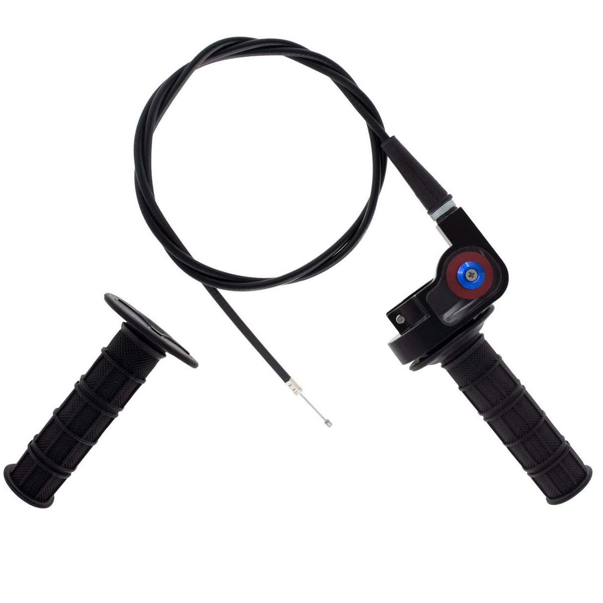 Twist Throttle Handle Grips Set with Cable Compatible with 49cc 50cc 66cc 80cc 2-Stroke Engine Motorized