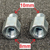 Mirror Adapter 2 pcs - 8mm Female 10mm Male - Converts M8 mirror to M10