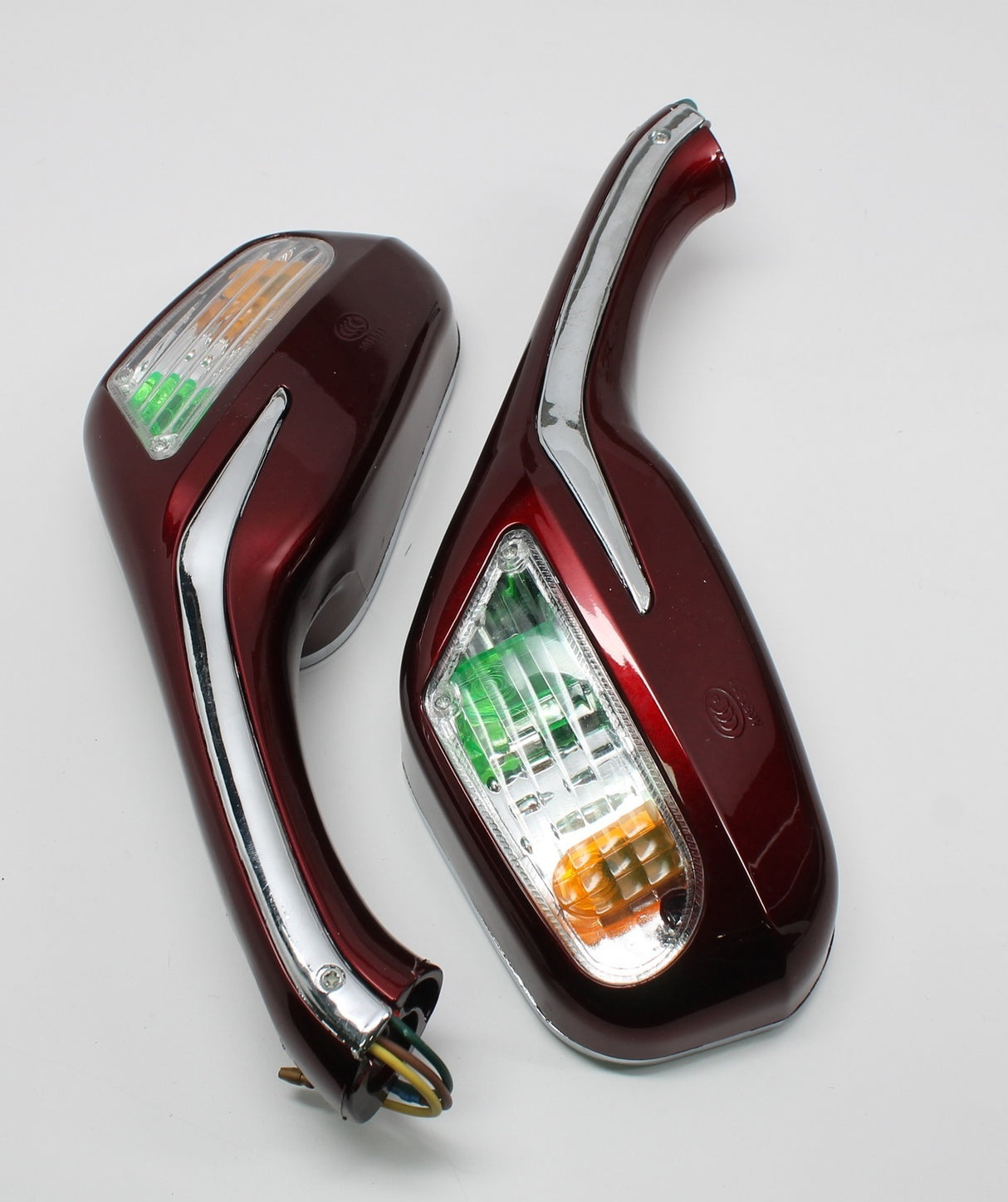 Mirror with Turn Signal light, Magnum 150RL-BURGUNDY