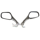 Rear View Mirrors 8mm - Featuring Integrated Turn Signal Lights in Sleek Silver Finish - Universally Compatible With Scooters 50cc, 150cc, 250cc