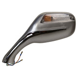 Rear View Mirrors 8mm - Featuring Integrated Turn Signal Lights in Sleek Silver Finish - Universally Compatible With Scooters 50cc, 150cc, 250cc