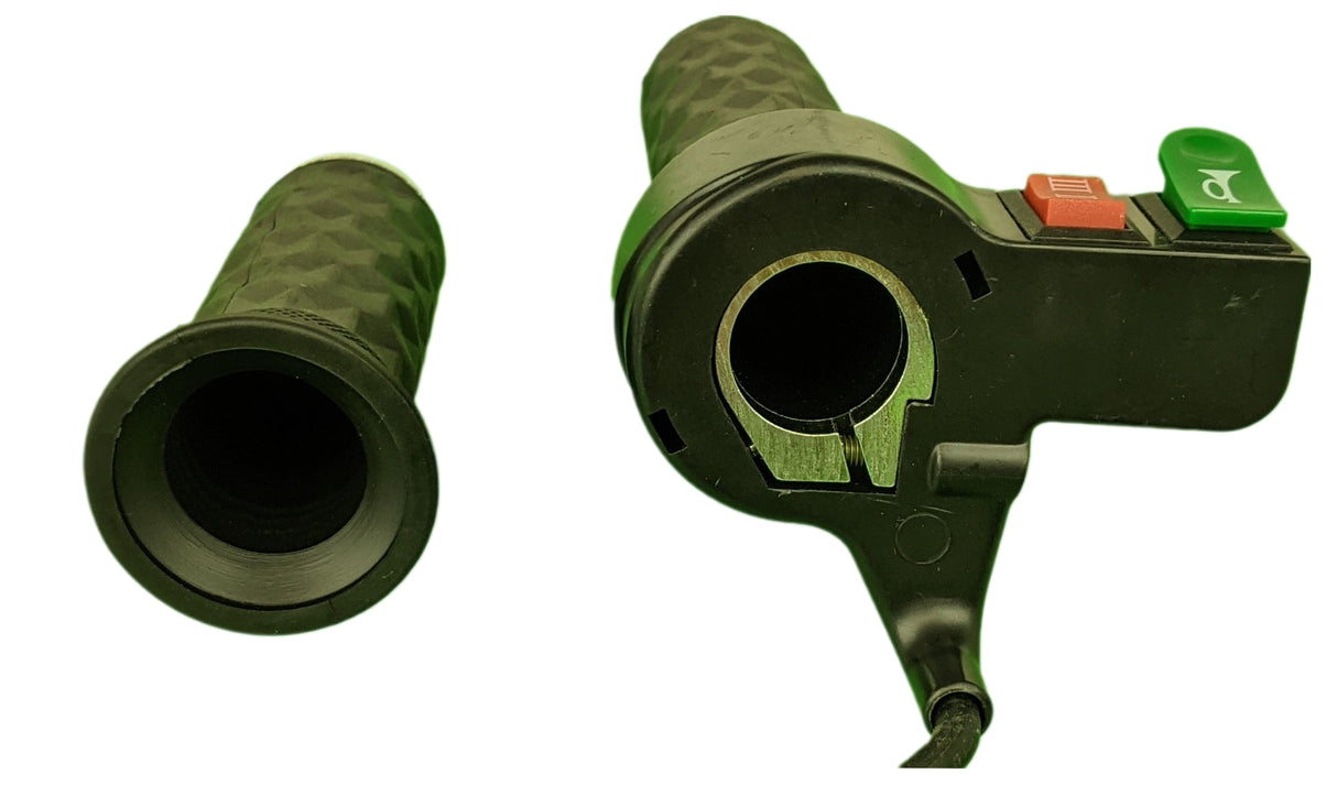 Electric Scooter Twist Throttle Grip Set with 3-Speed & Horn Button Compatible with 24V/36V/48V E-Bikes