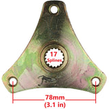 Set of 2 Rear Wheel Hub 17 Spline 3 Stud for Chinese 110cc ATVs with Shift Engines