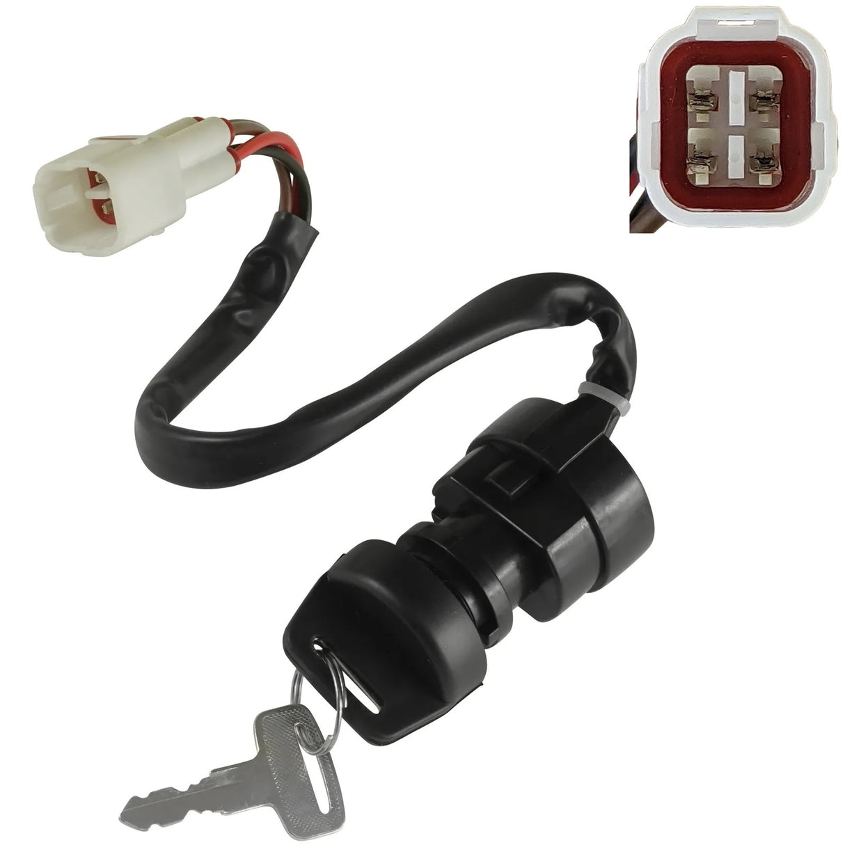 Ignition Key Switch 4 Wire for Yamaha Warrior Yfm350 Atv Plug 2001 2000 1999 1998 1997 1996