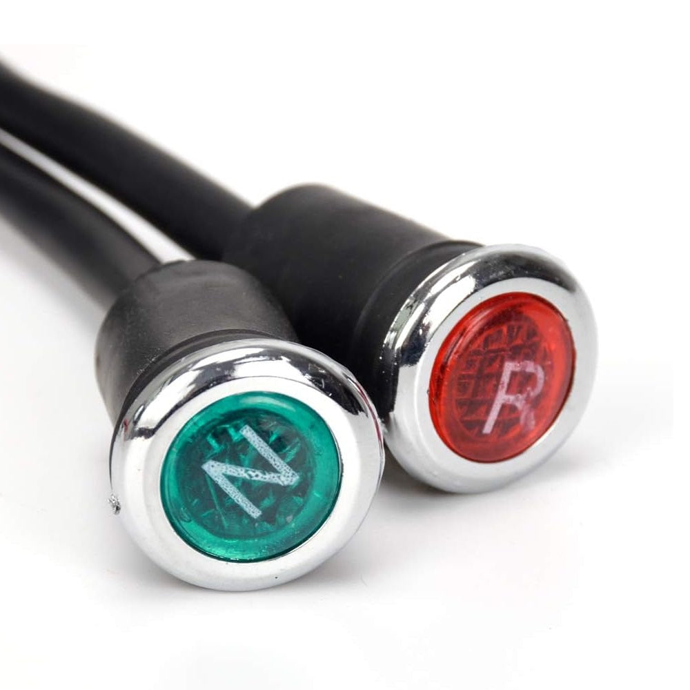 12V Neutral Reverse Gear Indicator Light - Universal Fit for 70cc-250cc ATV Quad 4 Wheelers - for Chinese Models Coolster, 110 RX, Kazuma, Jonway - (Green & Red Kit)