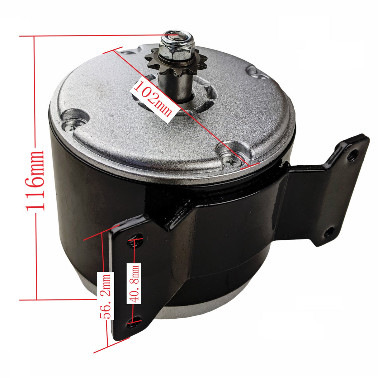 24V DC 350W 2650RPM Brushed Permanent Magnet Electric Motor for Electric Scooters Go-Kart Speed Control - MY1016