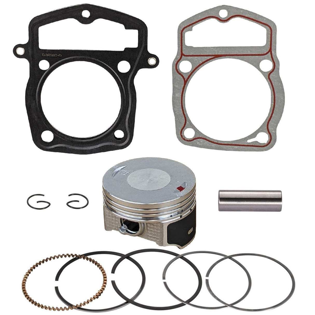 Motorcycle Piston Rings & Gaskets Set for Jonway GTX 250 EFI XMT 250 EFI Manual 6 Speed Motorcycle