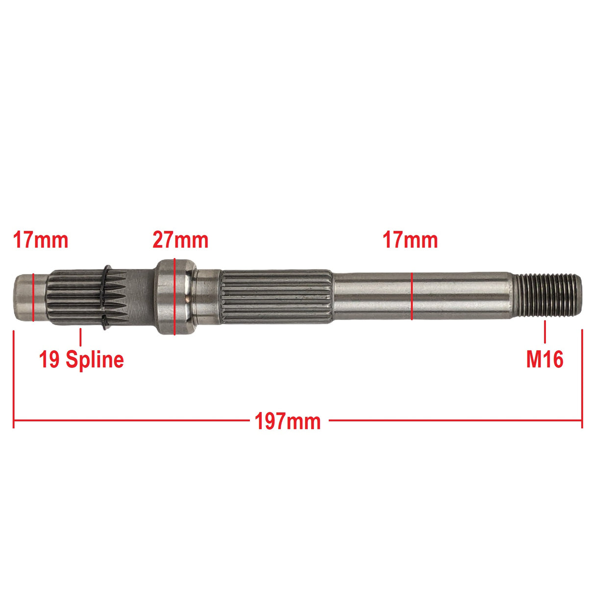 RedCap 197mm Final Output Drive Shaft for 150cc 125cc GY6 4-stroke Engines, Scooter, Mopeds, Go-Karts, ATVs, Ideal for QMI152/157, QMJ152/157 Engines