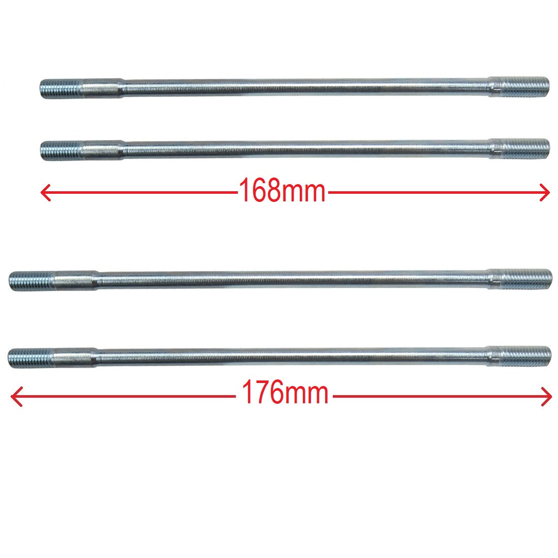 GY6 50cc Cylinder Head Studs 176mm and 168mm set of 4 pieces