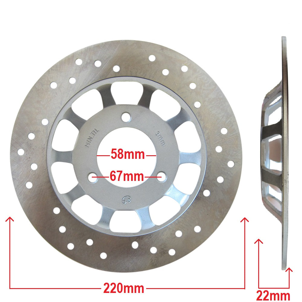 Brake Rotor Disc - 220mm - 3 Bolt - Offset Height 22mm