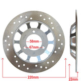 Brake Rotor Disc - 220mm - 3 Bolt - Offset Height 22mm