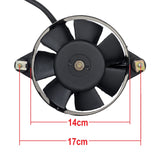 Radiator Cooling Fan with 7 blades & 2-wire male plug Water Cooled Fan for 250cc Jonway YY250T, Roketa MC-54-250cc, Gator 250B, YYZX25025006 Scooters