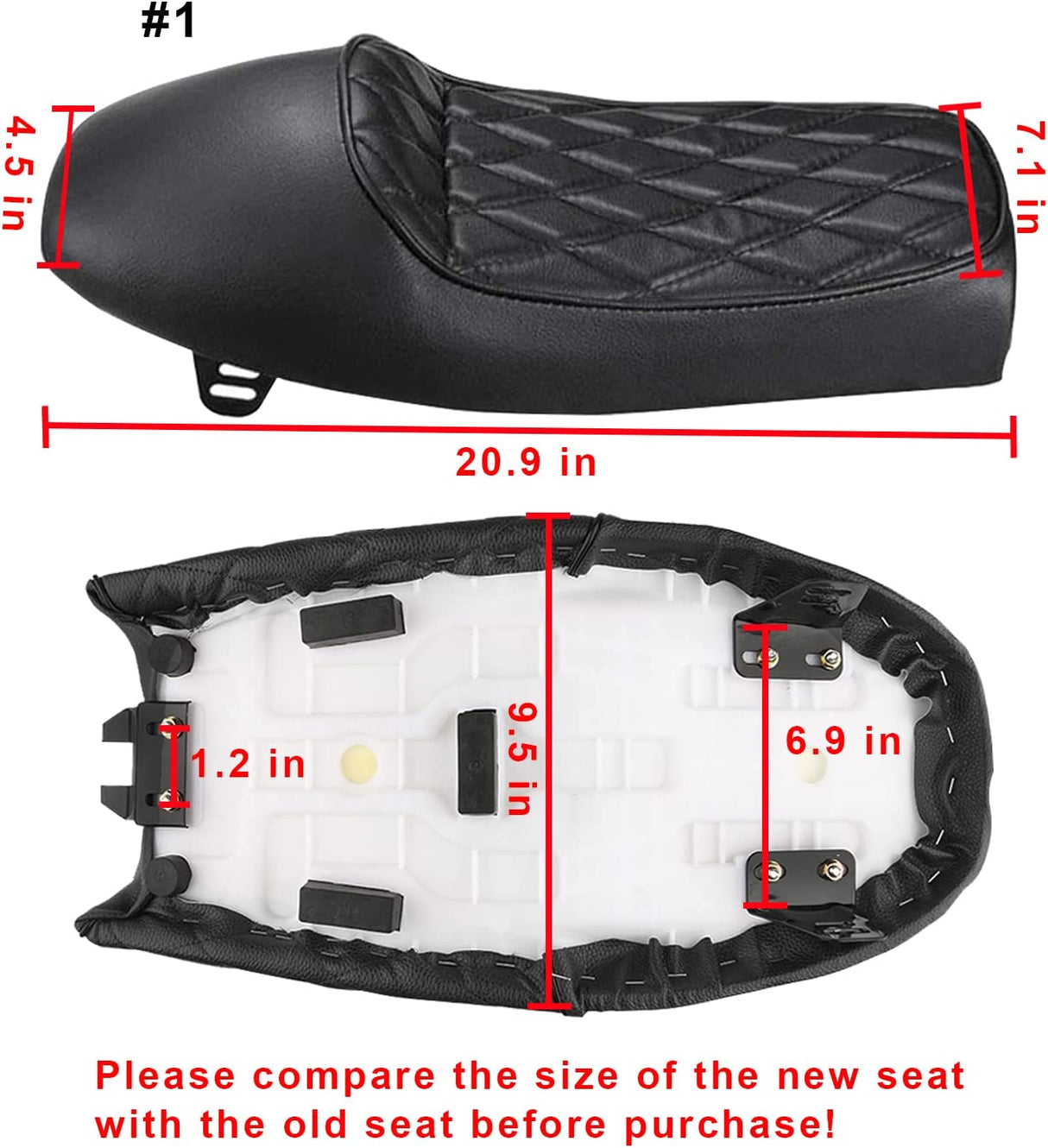 Motorcycle Vintage Cafe Racer Saddle Seat KZ400 KZ550 K750 Z650 W650 CB100 CB200 CB360 CB400 CB450 CB500 CB550 CB750 CG125 GN250 CL100 CL125S CL175 CL200 CL350