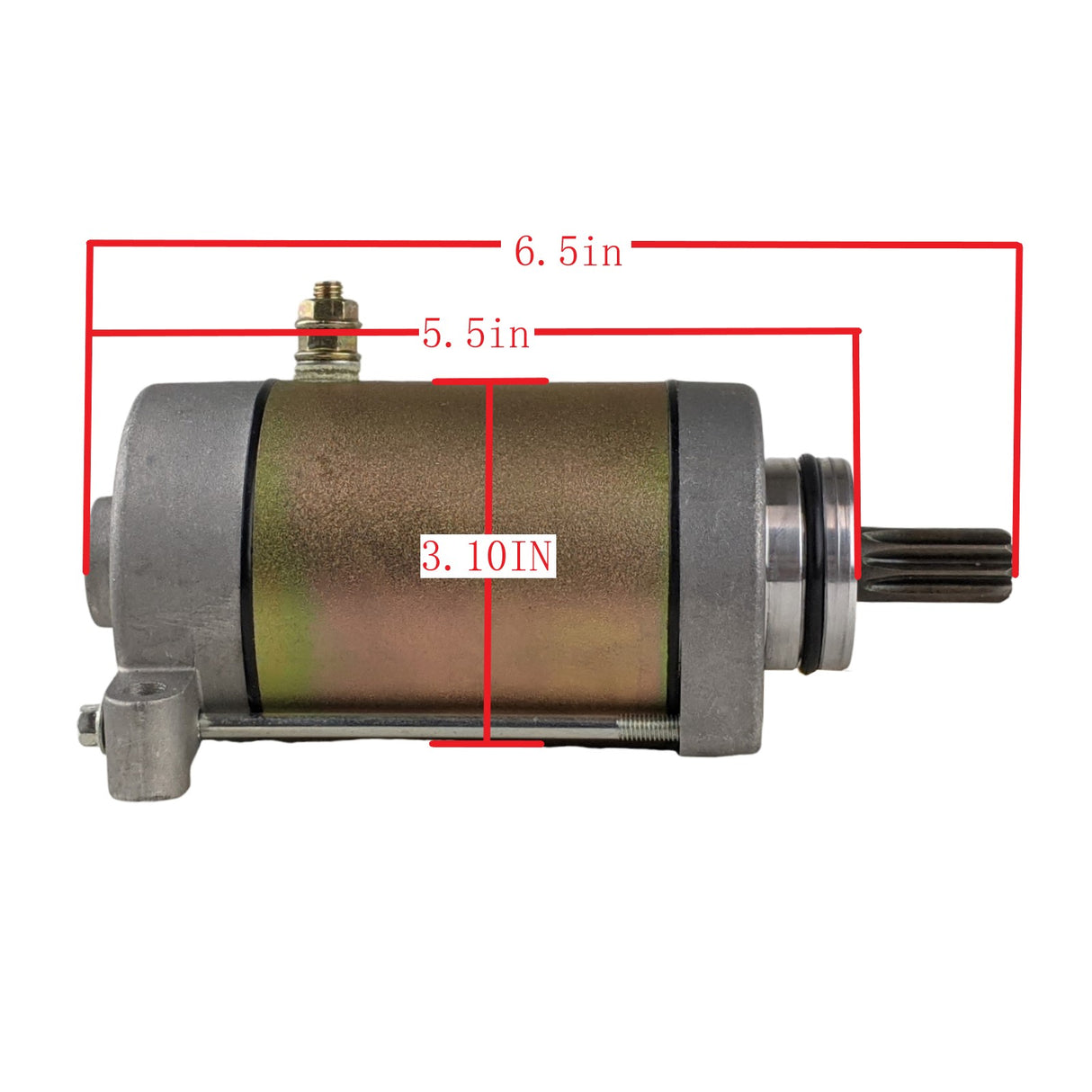 Starter Motor Assembly 9Teeth Compatible with 50cc 70cc 90cc 110cc 125cc 4-Stroke Engines Fits TaoTao Roketa