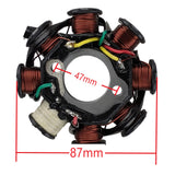 Stator Magneto - 8-Coil 5-Wire - GY6 50cc Scooter - Version GY6-125-8