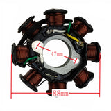 DC Stator Magneto - 8-Coil 4-Wire - GY6 50cc 139QMB