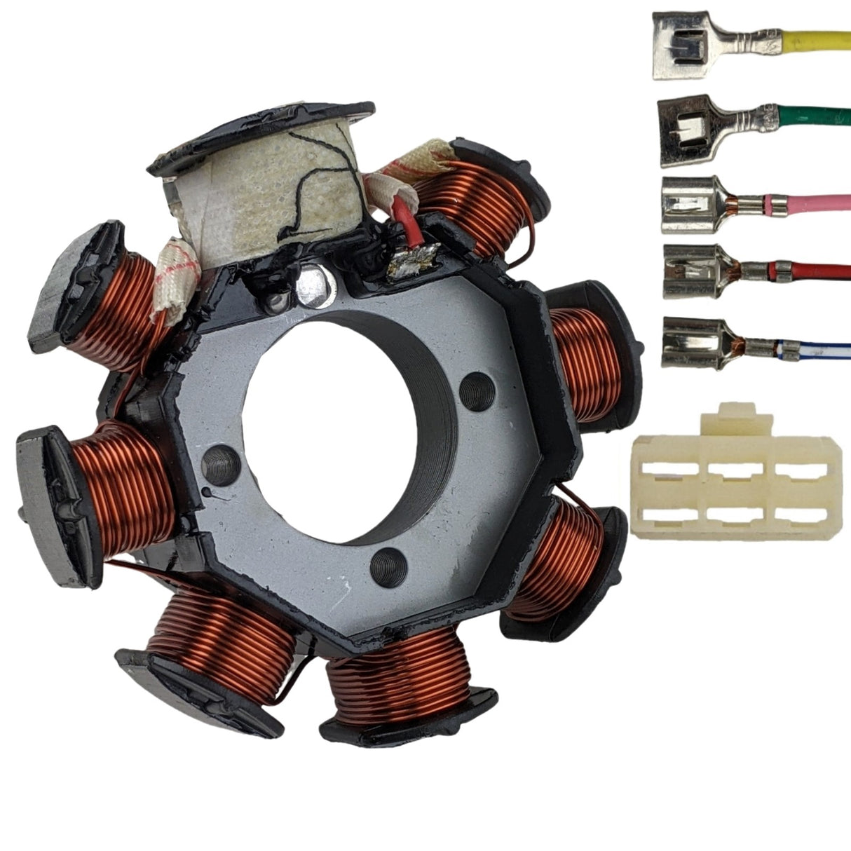 8-Coil Stator Magneto Plate with 5 Wire Plug for CG 125cc-250cc 4 Stroke ATV Quad Dune Buggy Dirt Bike TaoTao Scooter