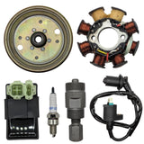 50 GY6 Ignition Repair Kit 8 Coil Stator Flywheel CDI Coil Spark Plug