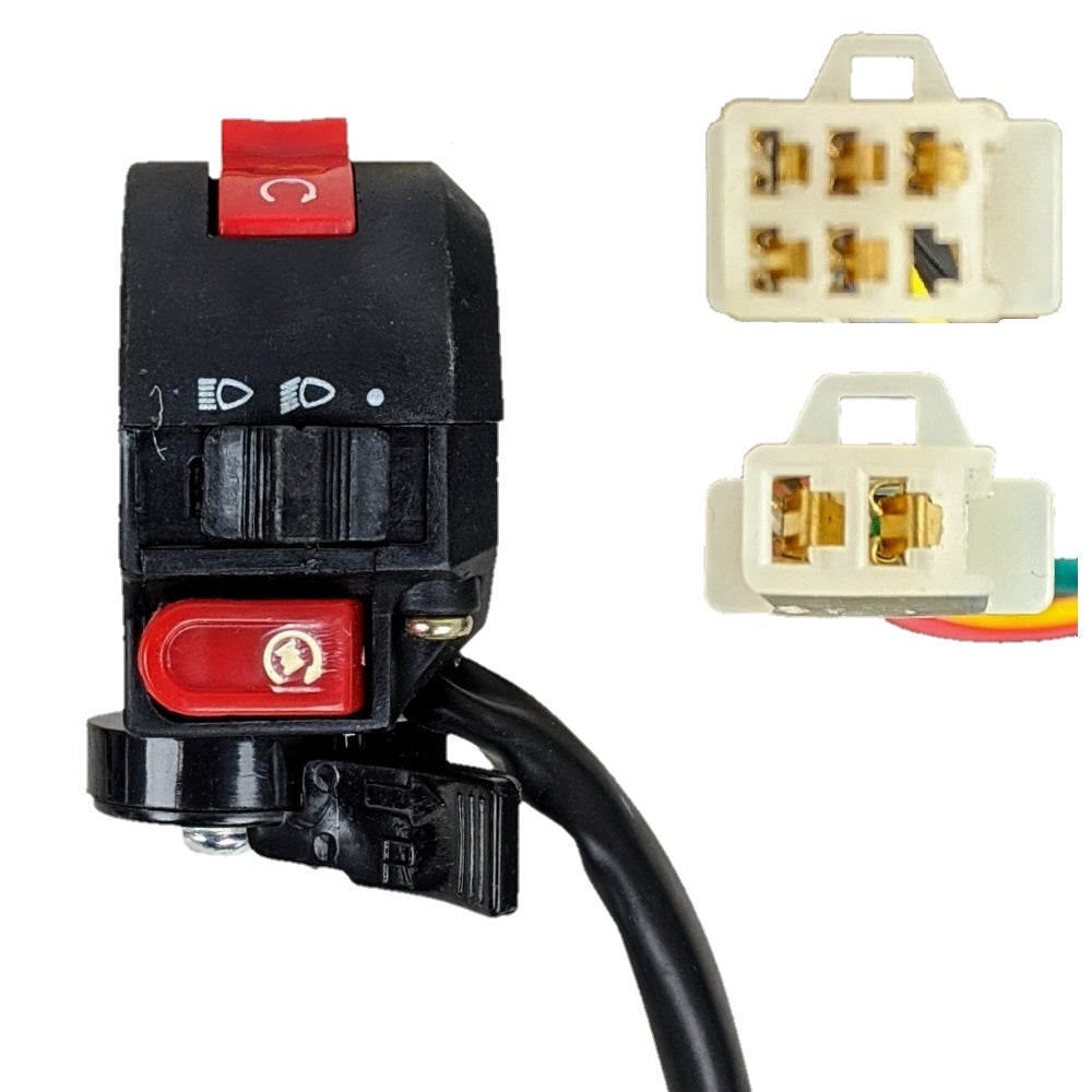 7 Wire Left Handlebar Switch with Choke & Headlight Control Compatible with 50cc 70cc 90cc 110cc 125cc Chinese