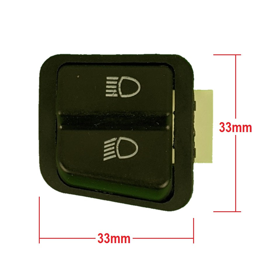Headlight Dimmer Switch - 3 Spade Connector - Scooters and Go-Karts - Version MC-04-150