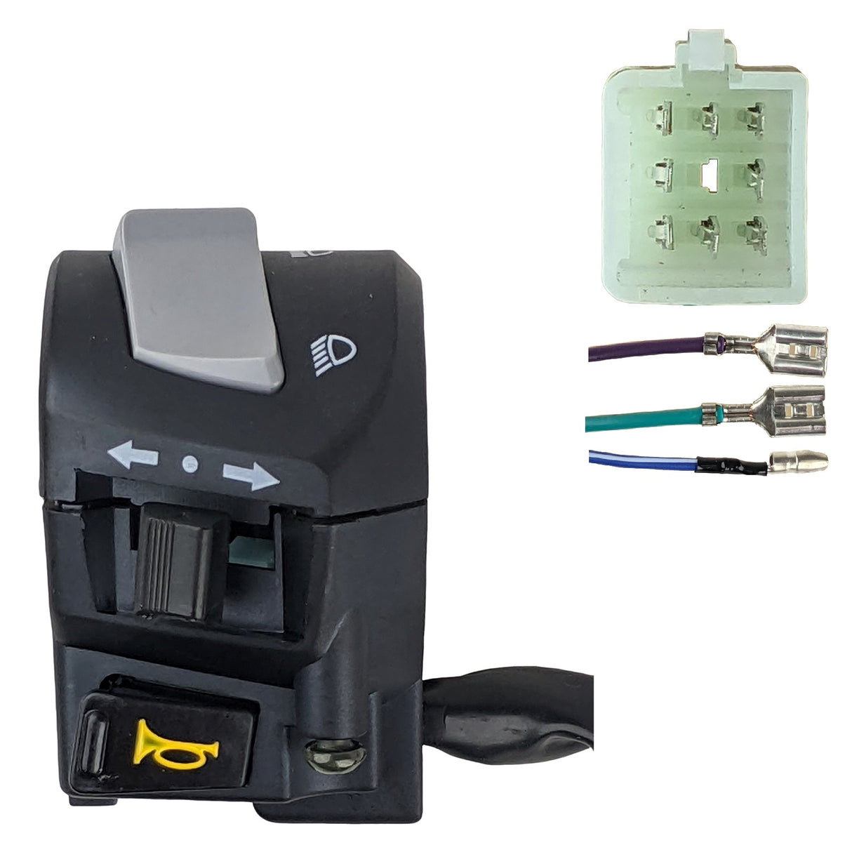 Left Handlebar Horn Turn Signal Hi-Lo Headlight Switch - 8-wire - Version-MC-54-250B