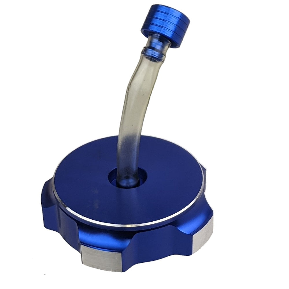 RedCap Blue Aluminum Alloy Motorcycle Gas Fuel Petrol Tank Cap with Breather Valve For 50cc, 70cc, 90cc, 110cc, 125cc, 140cc, 150cc, Chinese Pit Dirt Bikes CRF50, CRF70 - Sleek & Stylish Design