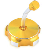 RedCap Sleek Gold Motorcycle Gas Fuel Petrol Tank Cap with Breather Valve For 50cc, 70cc, 90cc, 110cc, 125cc, 140cc, 150cc Chinese Pit Dirt Bikes CRF50, CRF70 - Crafted with Durable CNC Aluminum Alloy