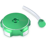 RedCap Green Aluminum Alloy Motorcycle Gas Fuel Petrol Tank Cap with Breather Valve For 50cc, 70cc, 90cc, 110cc, 125cc, 140cc, 150cc, Chinese Pit Dirt Bikes CRF50, CRF70 - Sleek & Stylish Design