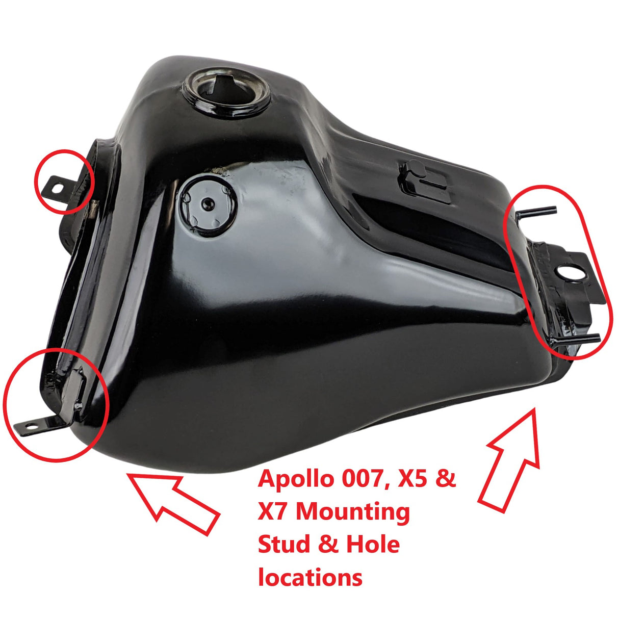 Gas Tank & Locking Cap - Apollo 007 X5 X7 110cc 125cc Dirt Bikes